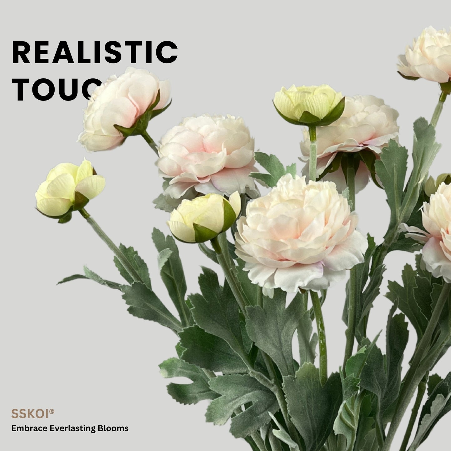 4pcs Artificial Fake Flowers Silk Peony Long Stem with Two Heads One Bud