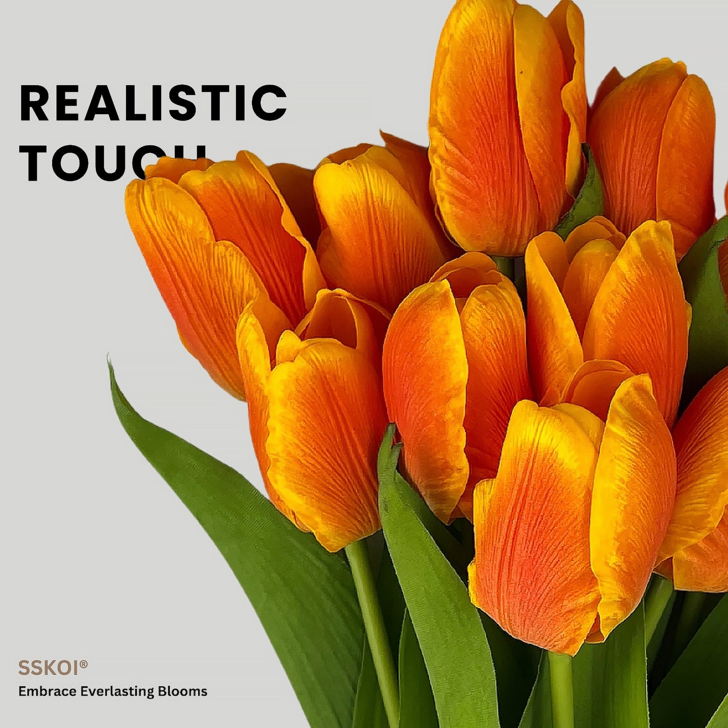 12pcs Artificial Fake Flowers Real-Touch Tulips