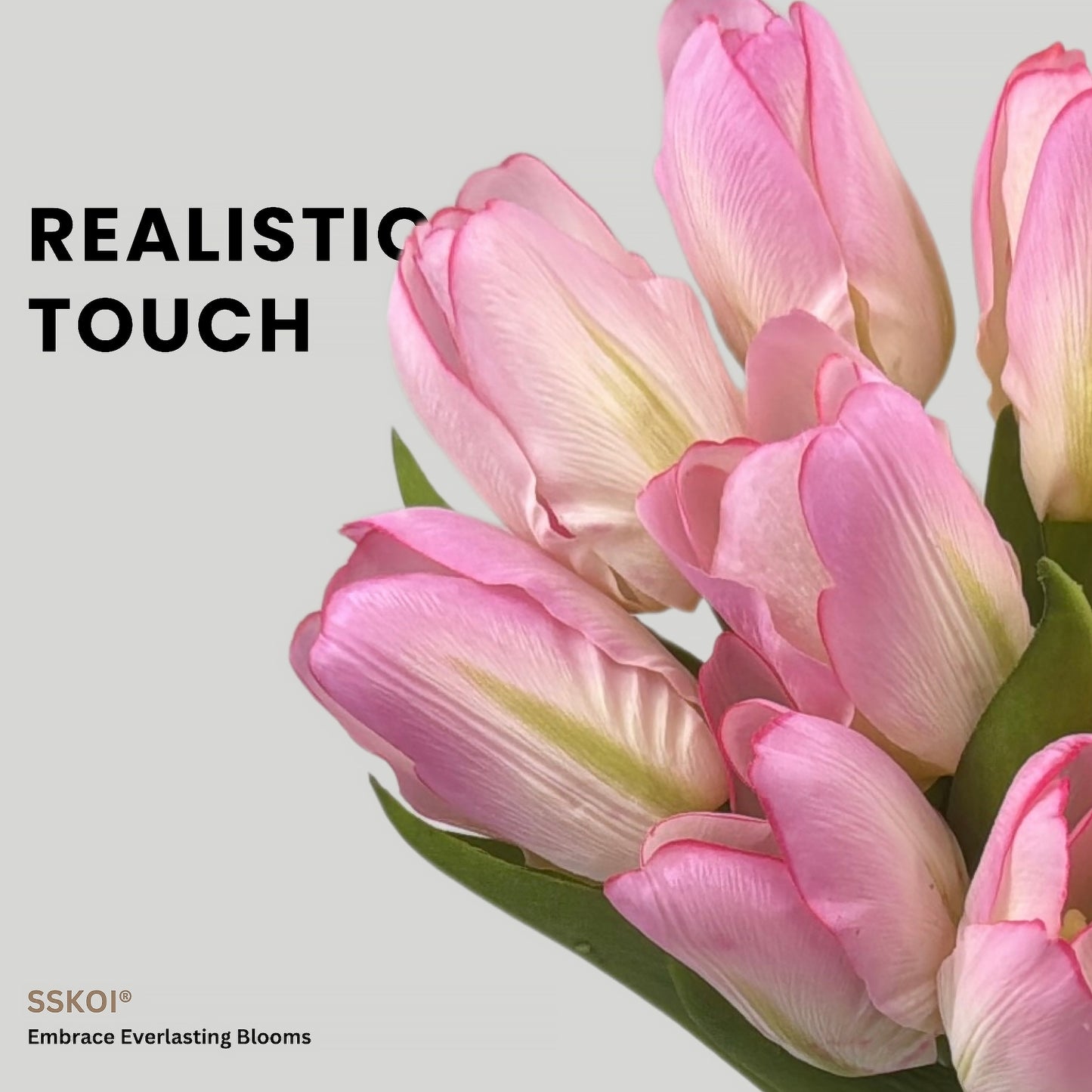 12pcs Artificial Fake Flowers Real-Touch Tulips