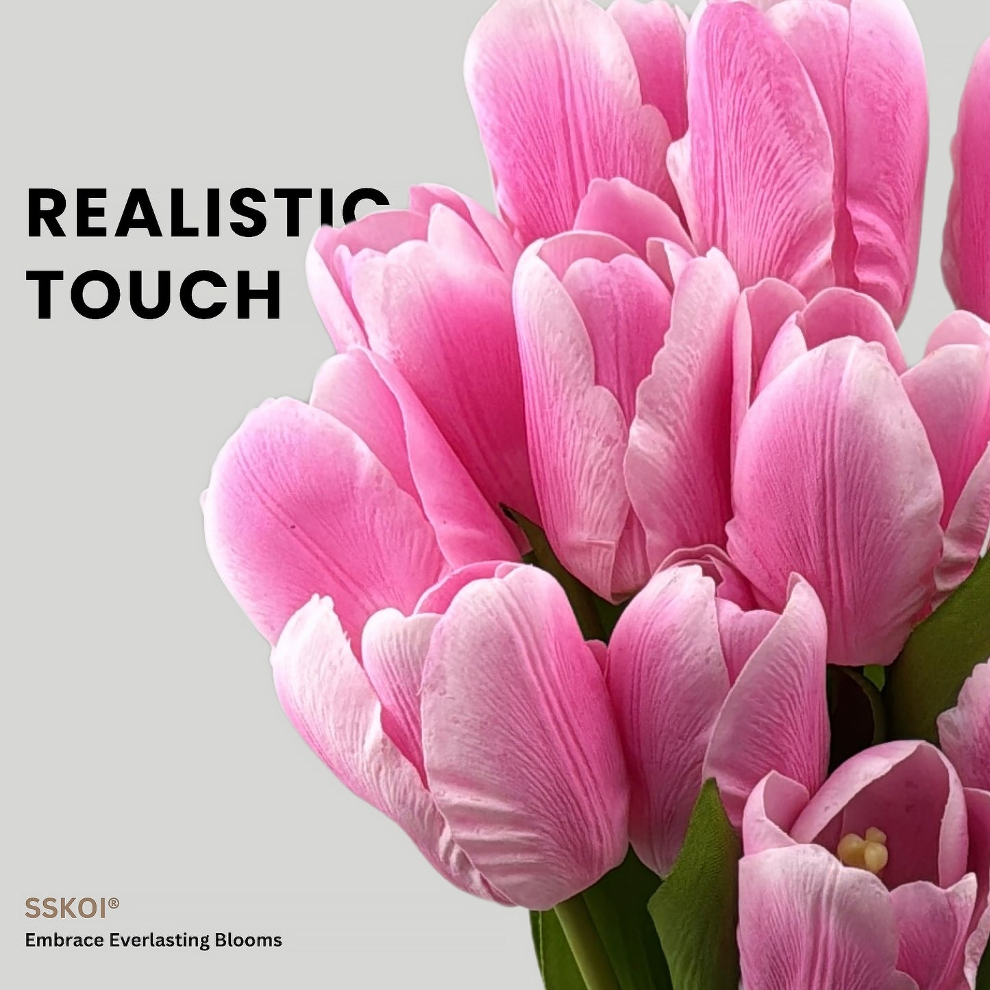 12pcs Artificial Fake Flowers Real-Touch Tulips