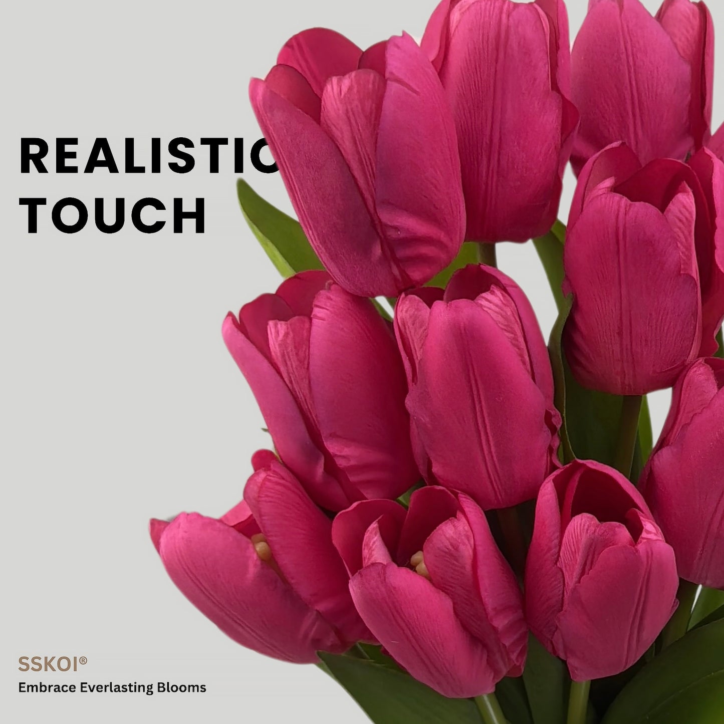 12pcs Artificial Fake Flowers Real-Touch Tulips