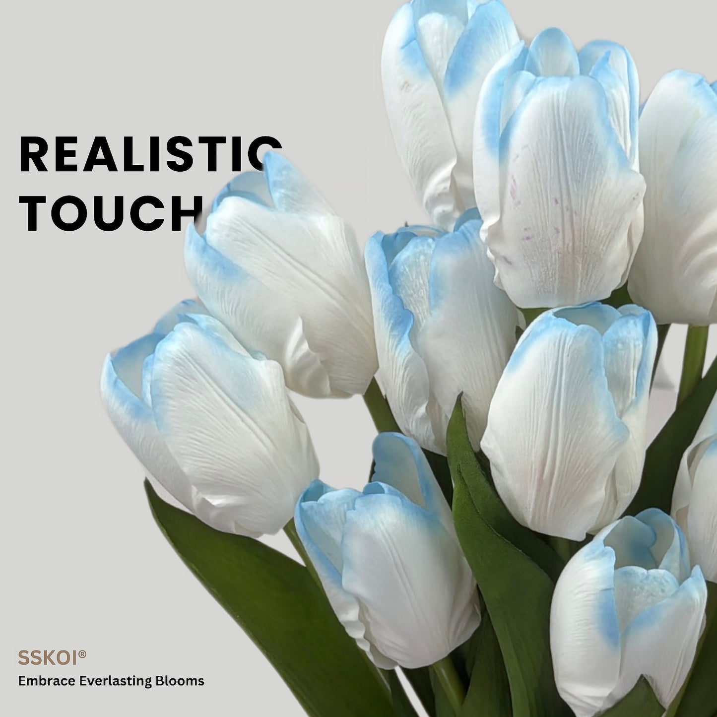 12pcs Artificial Fake Flowers Real-Touch Tulips