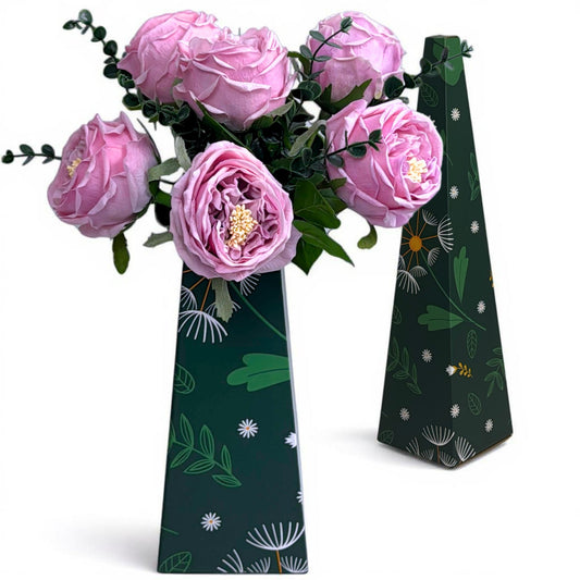 Real Touch Artificial Austin Roses, 6 Faux Rose Stems + 6 Eucalyptus Leaves